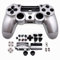 HUAYUWA Boîtier de manette de jeu en plastique (argent) avec boutons de rechange pour Pro 5.0 JDS-050 JDS-055 JDM-050 JDM-055 (version V2)