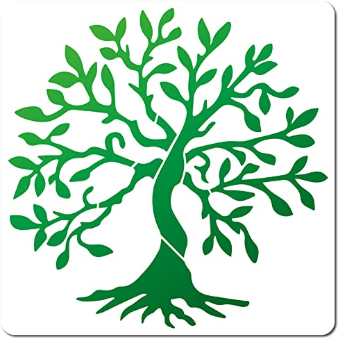 GORGECRAFT Albero della Vita Stencil Modello Foglia 7x7 Pollice Decorazione Riutilizzabile Segno Quadrato Albero Stencil per Pittura su Parete in Legno Scrapbook Carta Pavimento e Piastrelle Disegno