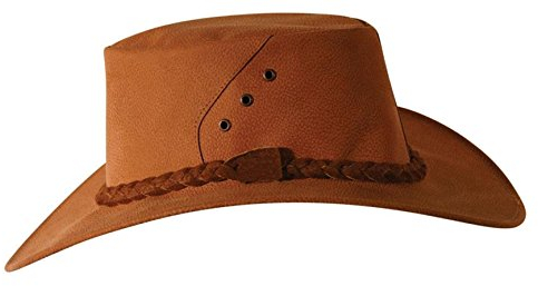 Traveller Cowboyhut, Hut aus Känguruleder in verschiedenen Ausführungen- sehr leicht und super robust Unisex für Damen. Herren und Kinder, Sonnenschutz UPF50+ Hergestellt in Australien