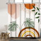 Ttincceer Abstrakt Sonne Regenbogen Duschvorhang Tropisch Pflanze Monstera Blatt Bad Vorhang 183x213cm Boho Modern Duschvorhänge Wasserdicht Badewanne Vorhang