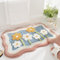 Tyrafry Niedlicher Badezimmerteppich, Blumen-Badematte, superweich, flauschig, schnell trocknend, Badläufer, saugfähig, maschinenwaschbar, Teppich für Badezimmer, 50 x 80 cm, Blau