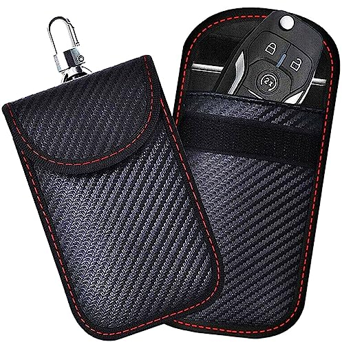 2 Stücke Auto Schlüssel Keyless Go Schutz RFID Funk Blocker Tasche Etui Hülle Carbon - Geeignet Zur Aufbewahrung von Schlüsseln