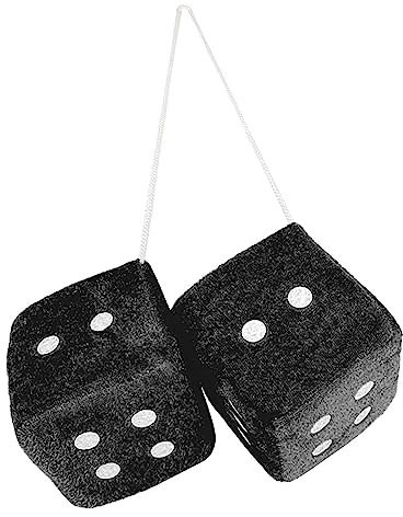Plüschwürfel EIN Paar Aufhängen Fuzzy Plüsch Würfel Mit Punkten 7 cm Fuzzy Dice Hanging Charm Auto Rückspiegel Hanging Zubehör Für Auto Dekoration Für Auto Innen Ornament Dekoration