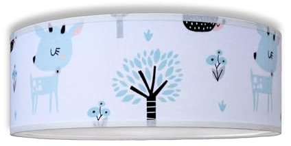 youngDECO® Deckenlampe für Kinderzimmer und Babyzimmer, mini Ø28cm, 2xE27, Runde Deckenleuchte, Lampenschirm aus Baumwolle, Deckenbeleuchtung hergestellt in der EU