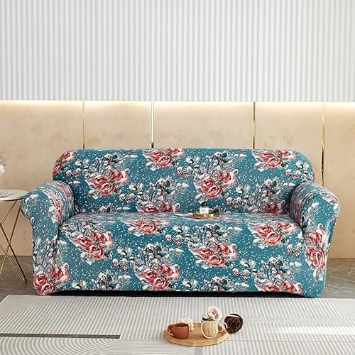 Gambo Sofa Überzug Vintage Blumen Sofabezug 3 Sitzer Stretch Sofahusse Elastischer Sofabezug Spandex Sofa Überzug Anti-Rutsch Waschbar Sofa Protection Cover Schonbezug Couch