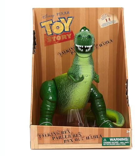 Disney Store Official Figurine Interactive Rex, Toy Story des Studios Pixar, 34 cm/13, Figurine tyrannosaure Interactive, Plus de 15 répliques en Anglais, à partir de 3 Ans