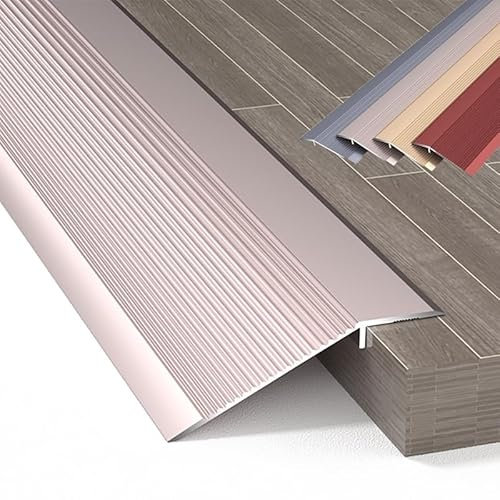 WINARA 10cm Übergangsprofil Ausgleichsprofil Aus Aluminium, Türschwellenrampe Höhenausgleich 1-3.5cm for Laminat Fliesen Vinylböden(Pink,L50cm/20in)