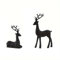 Yoisdtxc 2 Stück schwarze Rentier Weihnachtsdekoration Harz Hirsch Rentier Skulptur Figuren Weihnachtsstatuen Home Office Deko für Wohnzimmer, Schlafzimmer, Bücherregal (Schwarz, Einheitsgröße)