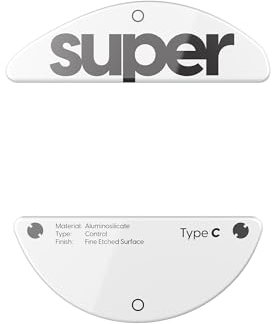 Superglide Patins à Souris en Verre – Glisse contrôlable constante, Bord Rond Poli, Pieds de Souris de Jeu Super équilibrés avec Semelle Durable pour Pulsar X3 Series (Type-C, Blanc)