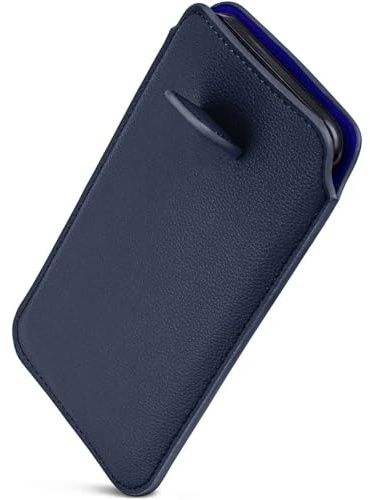ONEFLOW Liberty Case für Motorola Edge 50 Neo Handy Einsteckhülle mit Rückzugfunktion, PU Leder Handytasche, Schutzhülle mit Lasche, Sleeve Etui Hülle zum Einstecken, Blau
