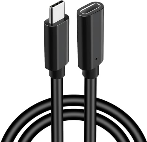 Leloco USB C Verlängerung 1,5 m 100W 10Gbps Typ C Kabel für MacBook Schwarz