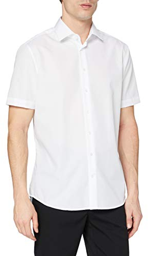 Seidensticker men's business shirt - shaped fit - non-iron - Kent collar - short sleeves - 100% cotton
