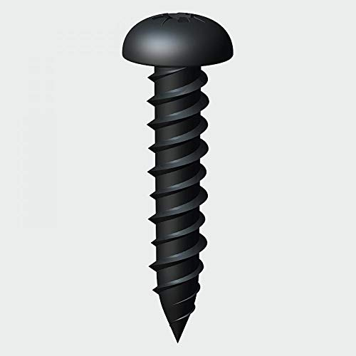 TIMCO Blackjax - PZ - Round - Black Woodscrews - 8 x 1 1/2-10pcs