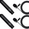 Movo Microphone avec Micro-Cravate omnidirectionnel LV4-O2 XLR Phantom Power, avec Clips Revers et Pare-Vent (2 Pack)