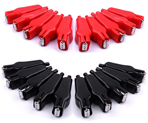 ATOPLEE 10 paires 20A isolés Pince crocodile test Pince Noir Rouge