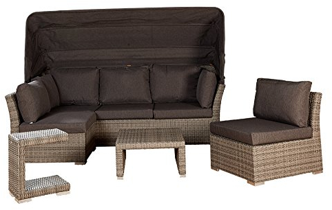 Ibiza Loungeecke Champagner 5 tlg Lounge Muschel-Set