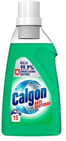 Calgon Antibacterial Washing Machine Cleaner & Water Softener Gel, 750ml, Pack of 1, Kills 99.9 percent of Bacteria in Your Washing Machine, Limescale and Rust Remover, Deep Clean, 15 Washes