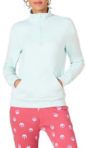 Amazon Essentials Top in Pile con Cerniera a Un Quarto a Maniche Lunghe (Disponibile in Taglie Forti) Donna, Blu Acqua, S