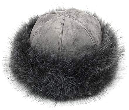 TININNA Wildleder & Faux Pelzmütze Damen Kosaken Russische Mütze Winter Hut Fellmütze Wintermütze
