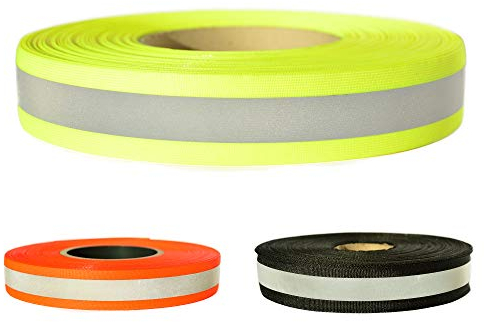 Roban Fashion Reflektorband zum aufnähen Neonorange Reflexband 10 Meter lang - 1 Menge Verschiedene Breiten 20mm 30mm 40mm 50mm