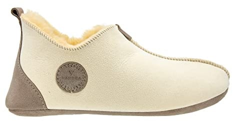 Vanuba Handgemacht Lammfell Hausschuhe Damen Winter - Oxford Relugan Warme Hausschuhe - Kuschel Hausschuhe Damen - Pantoffeln Damen - Hausschuhe Damen Geschlossen - Hüttenschuhe Damen Naturlische