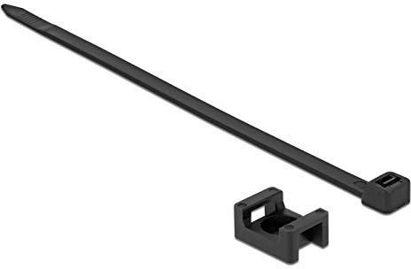 Delock Schraubhalter 23 x 16 mm mit Kabelbinder L 150 x B 7,2 mm schwarz
