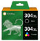 ColorKing Wiederaufbereitet 304XL Patronen Kompatibel für HP 304 Druckerpatronen für Envy 5030 5010 5020 5032 für Deskjet 2630 2620 2622 3720 3730 3735 3750 3760 3762 (Schwarz, Farbe, 2er-Pack)