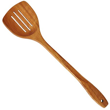 Wooden Spatula for Cooking 3-Hole Non-Stick Practical Long Spatula Kitchen Utensils (39x9cm)