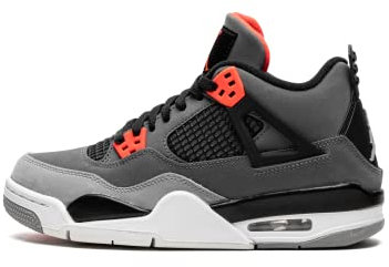 Air Jordan IV (4) Retro (FIBA) (Kids), Dark Grey/Infared 23-black, 5 Big Kid