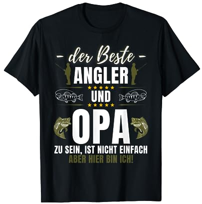 Lustiges Angel Angeln Fischen Fischer Angler Opa Spruch T-Shirt