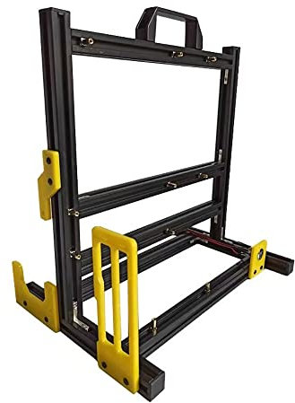 ATX PC Testbank Griff Tragecomputer Wasserkühlung Open Frame Overclock Air Case HTPC Unterstützung Grafikkarte (Schwarz Gelb)