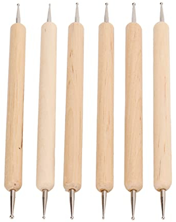 Prägestift Werkzeuge mit Doppeltem Ende, 6 Teilige Punktierungsstift, Nagelkunst Punktierungswerkzeuge für Steinmalerei, Keramikmodellierung, Prägung