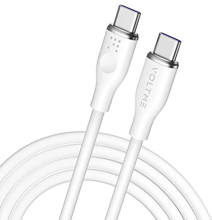 VOLTME USB C to USB C Cable, 100W USB C Charger Cable (6ft/1.8m), Type C Charging Cable Fast Charge for iPad Mini 6, iPad pro 2020, Macbook Pro 2020, for Galaxy S21, Switch, Pixel, LG, White