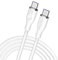 VOLTME USB C to USB C Cable, 100W USB C Charger Cable (6ft/1.8m), Type C Charging Cable Fast Charge for iPad Mini 6, iPad pro 2020, Macbook Pro 2020, for Galaxy S21, Switch, Pixel, LG, White