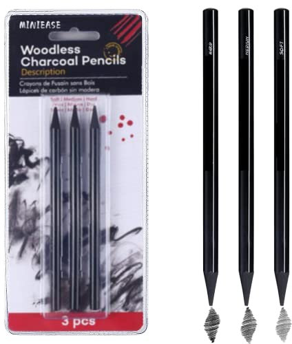 MINIEASE Charcoal Pencils For Drawing Perfect For Beginners, Professionals And Artists (3)