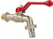 tecuro Kugelauslaufhahn Griff rot, 3/8 Zoll, mit Schlauchtülle, MS vernickelt - 22638-S