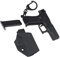 Zhongren G45 Tactical Mini Pistol Keychain Gun Holster with Moving Parts 1:4 Realistic Pistol Shape Key Chain set Model Pendant Collection Bag Charm for Army Fan Men Boyfriend Gift (G45 Set)