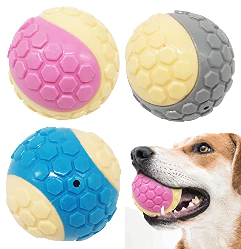 BPS BPS-7434 BPS-7434 Hundespielzeug, Gummiball, Quietschspielzeug, unzerstörbar, hohe Elastizität, Größe M/L, zufällige Farbe (M)