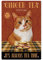 GLOBLELAND Vintage Ginger Tea Cat Metal Iron Sign Plaque Poster Retro Metal Wall Decorative Tin Signs 11.8×7.9inch for Home Bar Coffee Shop Restaurant Kitchen Club Decoration
