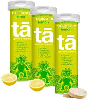 TA ENERGY - PACK x3 Tubes - Pastilles d'hydratation - Sels Minéraux - Vitamines - Faibles en calories - Réduit les crampes - MADE IN FRANCE (Citron, x3)