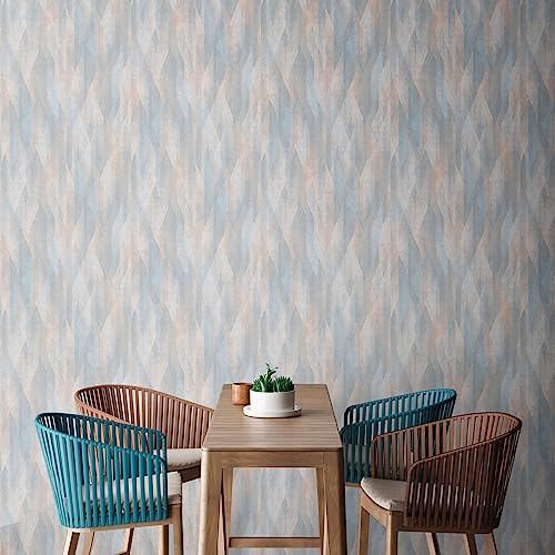 Livingwalls Travel Styles Vliestapete - Tapete mit Karomuster in Blau und Beige - skandinavische Wandtapete für verschiedene Räume in 10,05 m x 0,53 m
