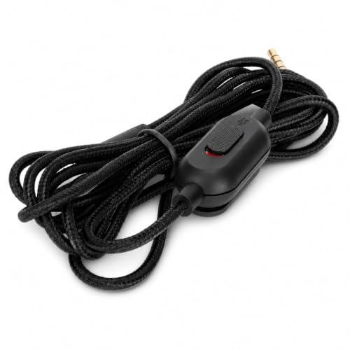 Elprico Gaming-Headset-Kabel mit Stummschalter, Gewebtes Kabel Zur Lautstärkeregelung, Sauerstofffreies Kupfer – Kompatibel mit G Pro G Pro X G433 G233, 200 Cm 6,6 Fuß Länge (Schwarz)