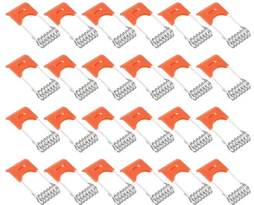 PATIKIL 39x17mm Plafonnier Ressort Pinces, 24 Paquet Émettant Diode Encastré Eclairage Accessoires Sécurisation Pinces pour Plafond Lampe, Orange