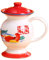 Bustlwor Tasse à Café en Pot de Chambre, Tasse à Thé en Céramique Crachoir, Tasse en émail Vintage, Convient pour La Maison, Le Bureau, Cadeau d'anniversaire(Rouge)