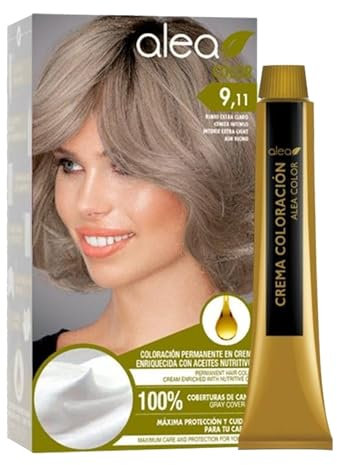ALEA - Tinte Pelo Mujer - Número 9.11 K - Color Rubio Extra Claro - Coloración Permanente en Crema - con Aceite de Argán y Macadamia - Cobertura de Canas - Máxima Protección y Cuidado