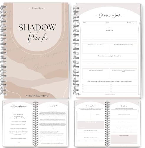Shadow Work Journal | Entdecken Sie Ihr Schatten-Selbst mit diesem geführten Heilungs-, Therapie- und Achtsamkeitstagebuch, inklusive Innenansagen für Kinder, A5 Lux