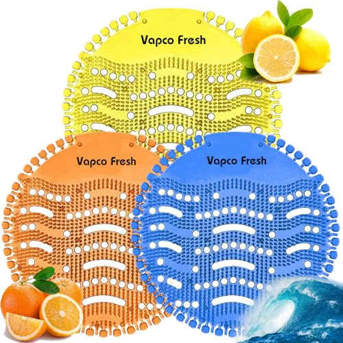 Urinal Screen Deodorizer Mats, 10 Pack, Anti-Splash, Fresh Scent, Bathroom Use (Orange)