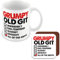 MUGGZ Funny Gift Mug & Coaster for Old People - Grumpy Old Git - Giftset - Made in The UK