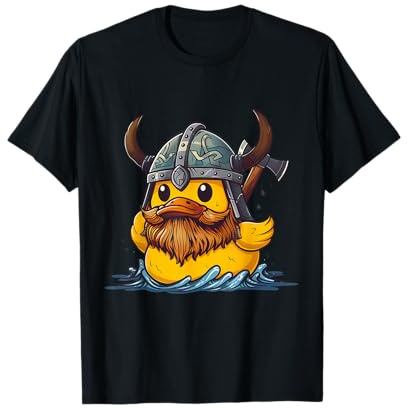 Badeente Wikinger Ente Wikinger Helm Wikinger Gummiente T-Shirt