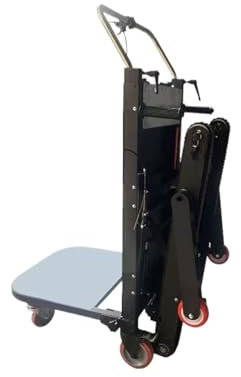 Kletterkarre, Elektrische Treppensteiger-Sackkarren, klappbarer Treppensteiger-Transportwagen, Raupen-Lastentreppensteiger, der schwere Gegenstände mühelos Treppen hinauf und hinunter bewegt , Hohe Tr